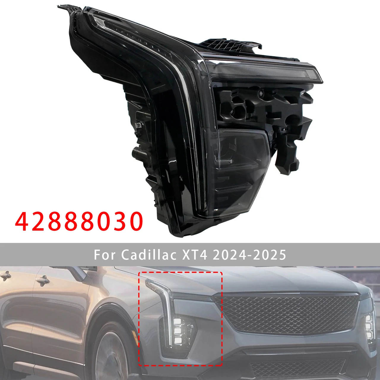 Right LED Headlight Assembly 42888030 For Cadillac XT4 2024-2025