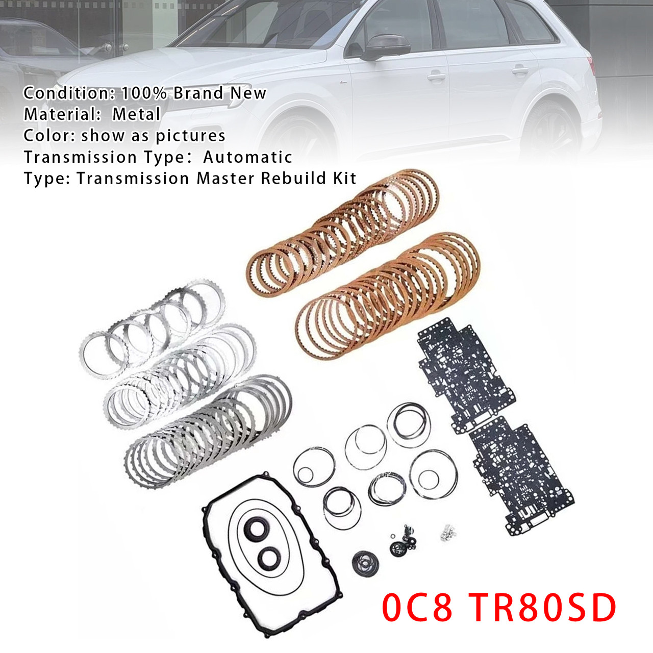 0C8 TR80SD Transmission Master Rebuild Kit Overhaul For AUDI Q7 3.0L 4.2L 09-14