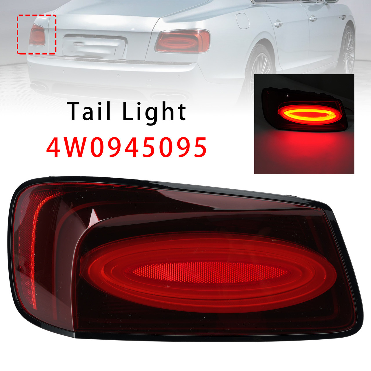 Left Tail Light 4W0945095 For Bentley Flying Spur 4.0L 6.0L 2013-2019 Black