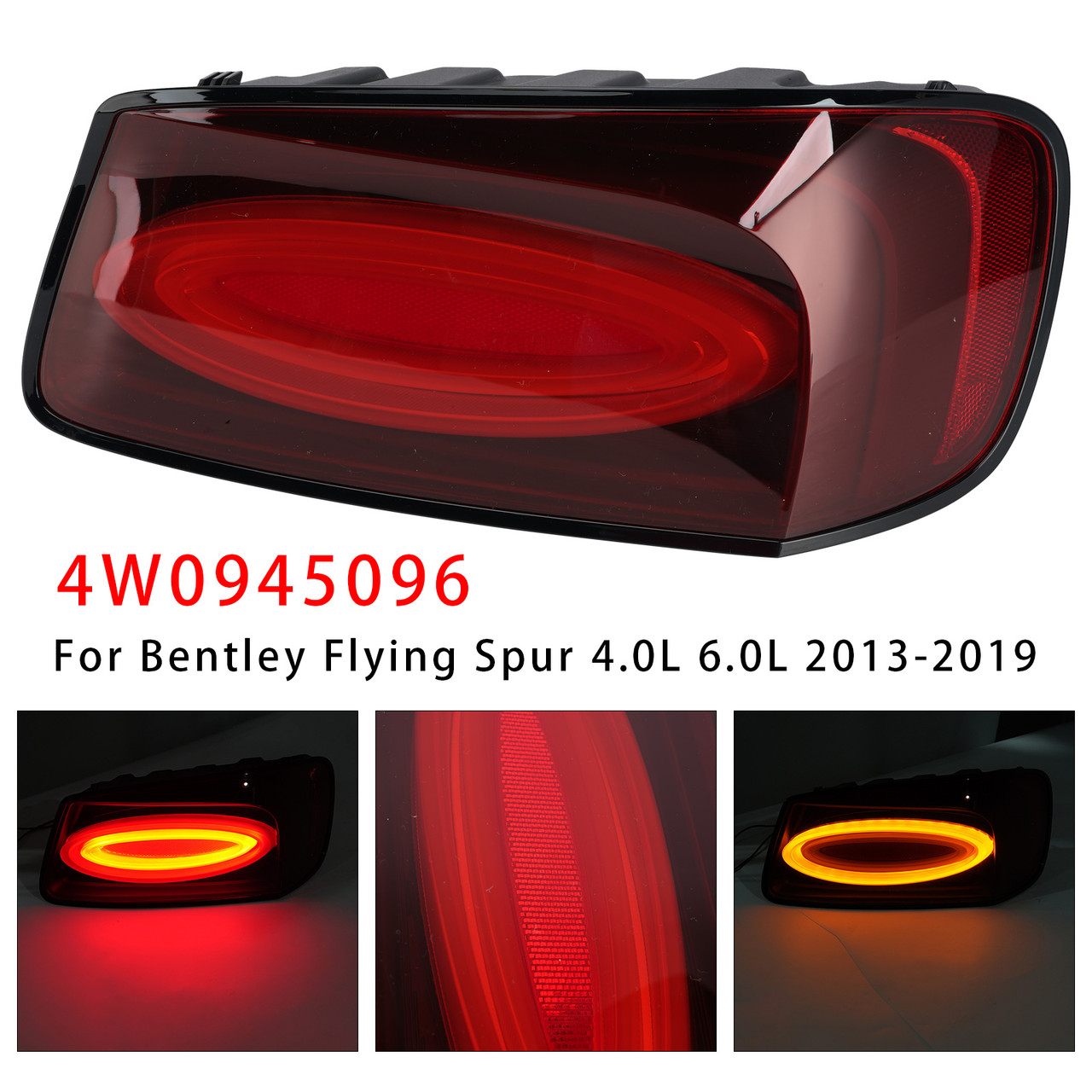 Right Tail Light 4W0945096 For Bentley Flying Spur 4.0L 6.0L 2013-2019 Black