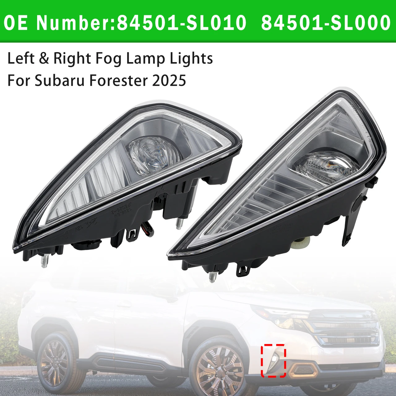 Left & Right Fog Lamp Light 84501-SL010 84501-SL000 For Subaru Forester 2025