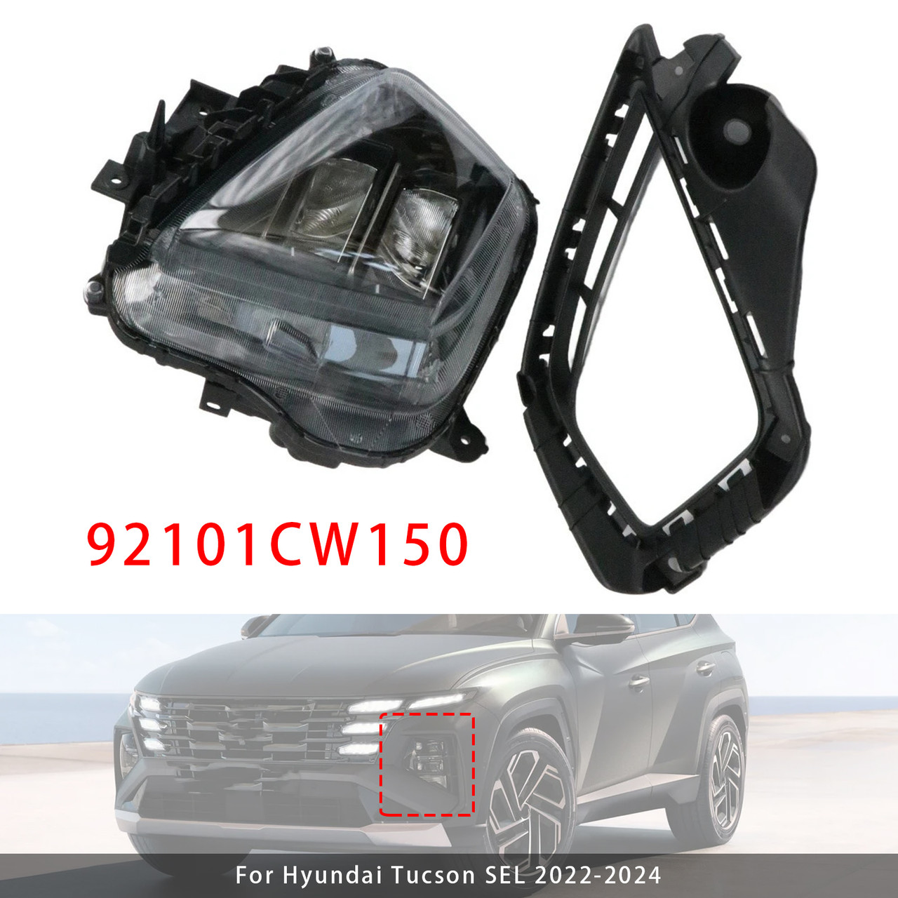 Front Left LED Headlight 92101CW150 For Hyundai Tucson SEL 2022-2024