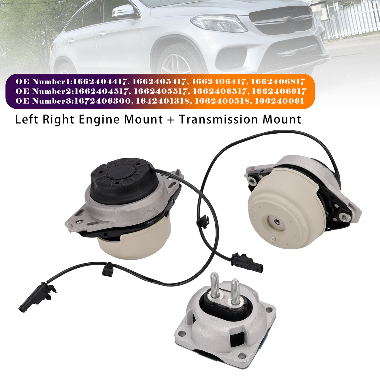 3x Left & Right Transmission + Engine Mounts For Benz W166 GL350 ML350