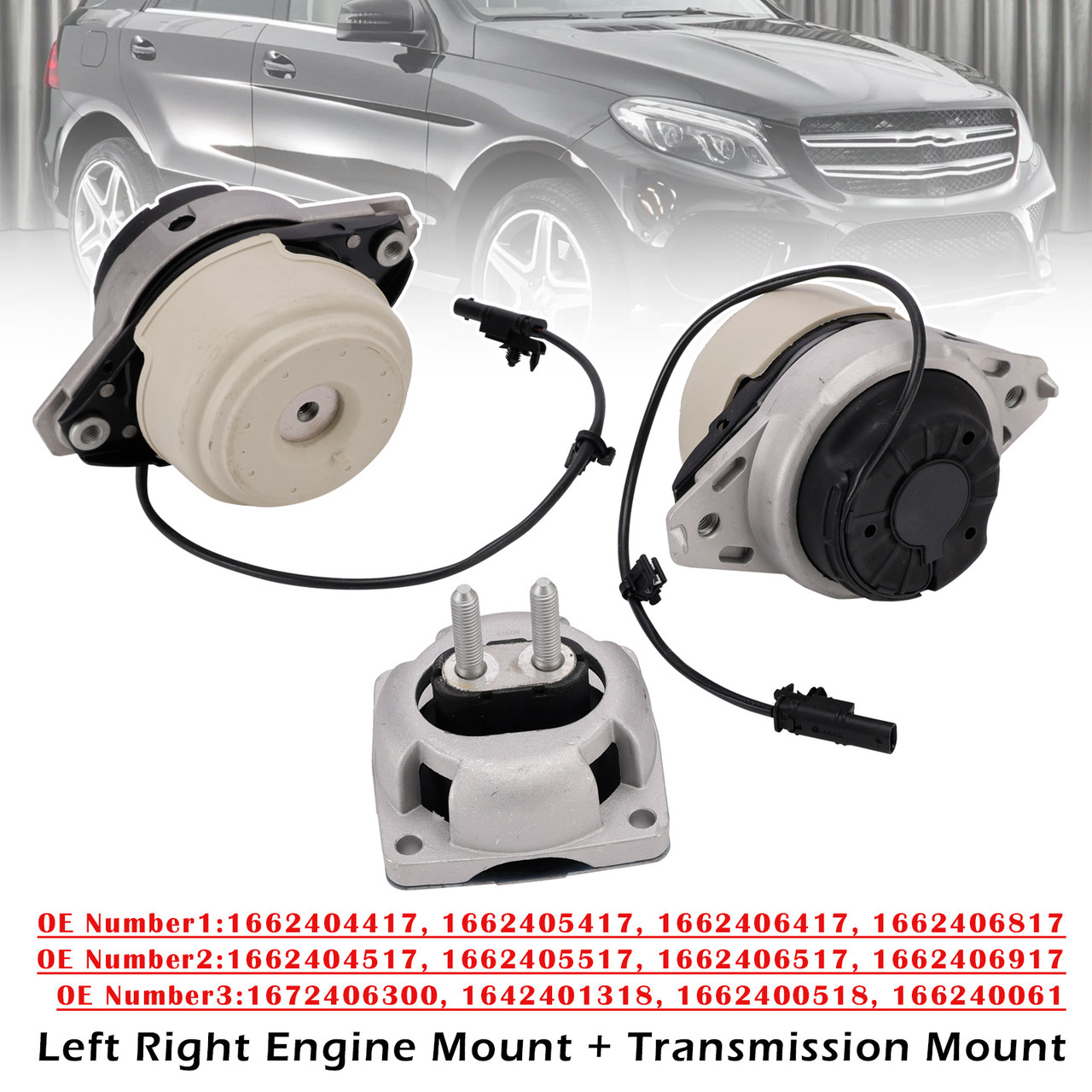 3x Left & Right Transmission + Engine Mounts For Benz W166 GL350 ML350