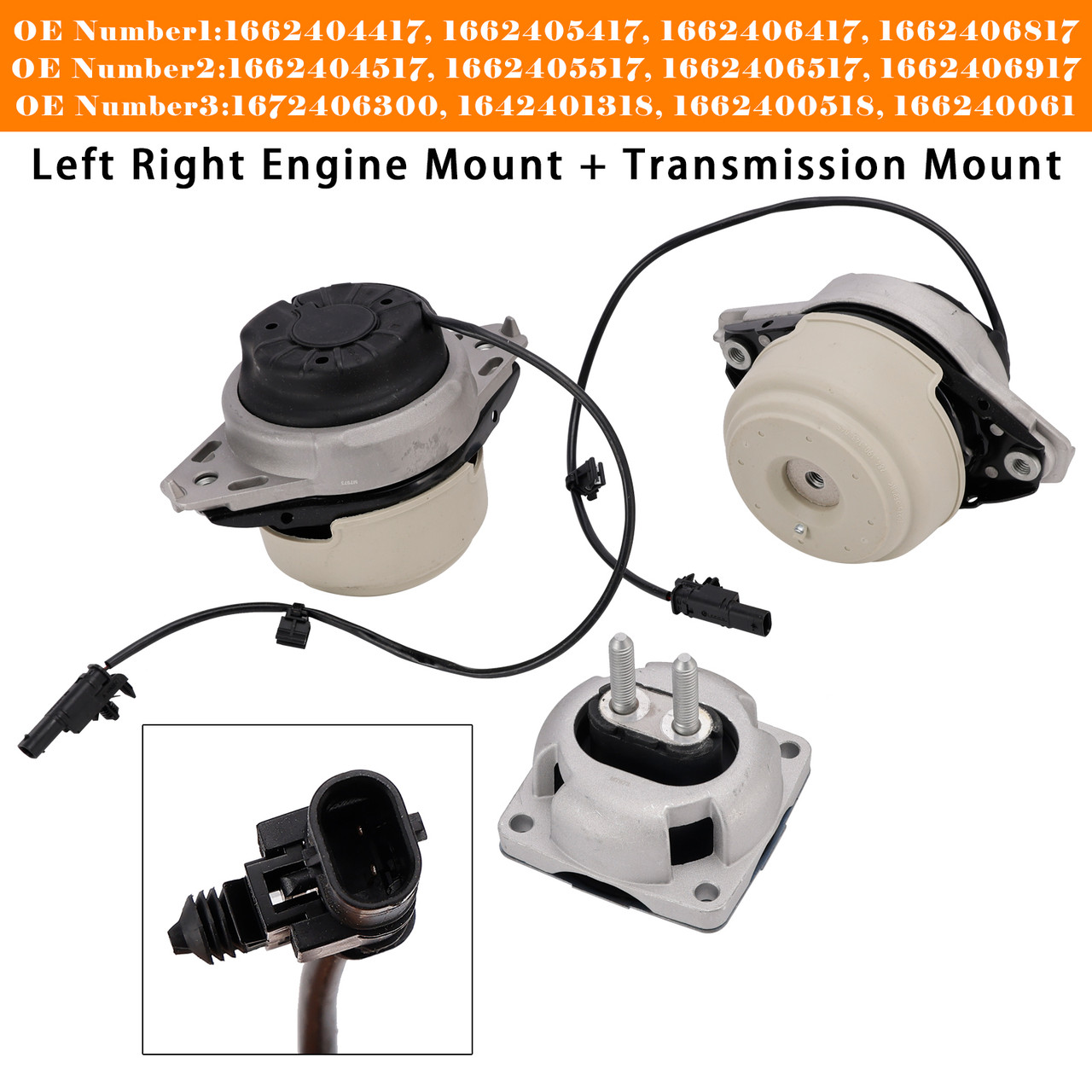 3x Left & Right Transmission + Engine Mounts For Benz W166 GL350 ML350