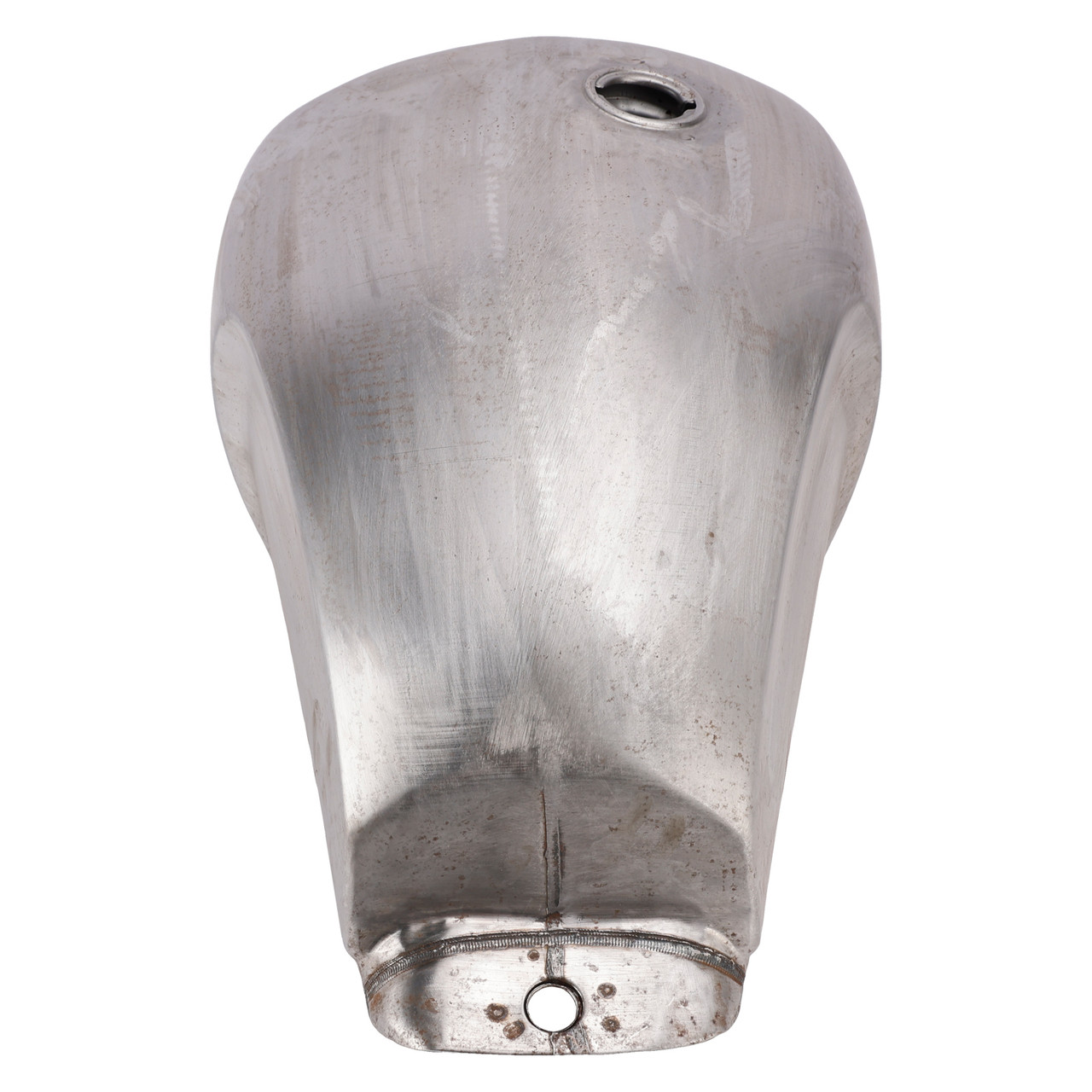 Scrambler Style Motorcycle Fuel Gas Tank 11L with Kneedents Bare Metal Unpainted