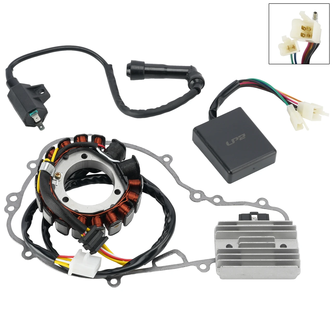 CDI Box Ignition Coil Stator Regulator Gasket Set For Kawasaki KLR650 1987-2007
