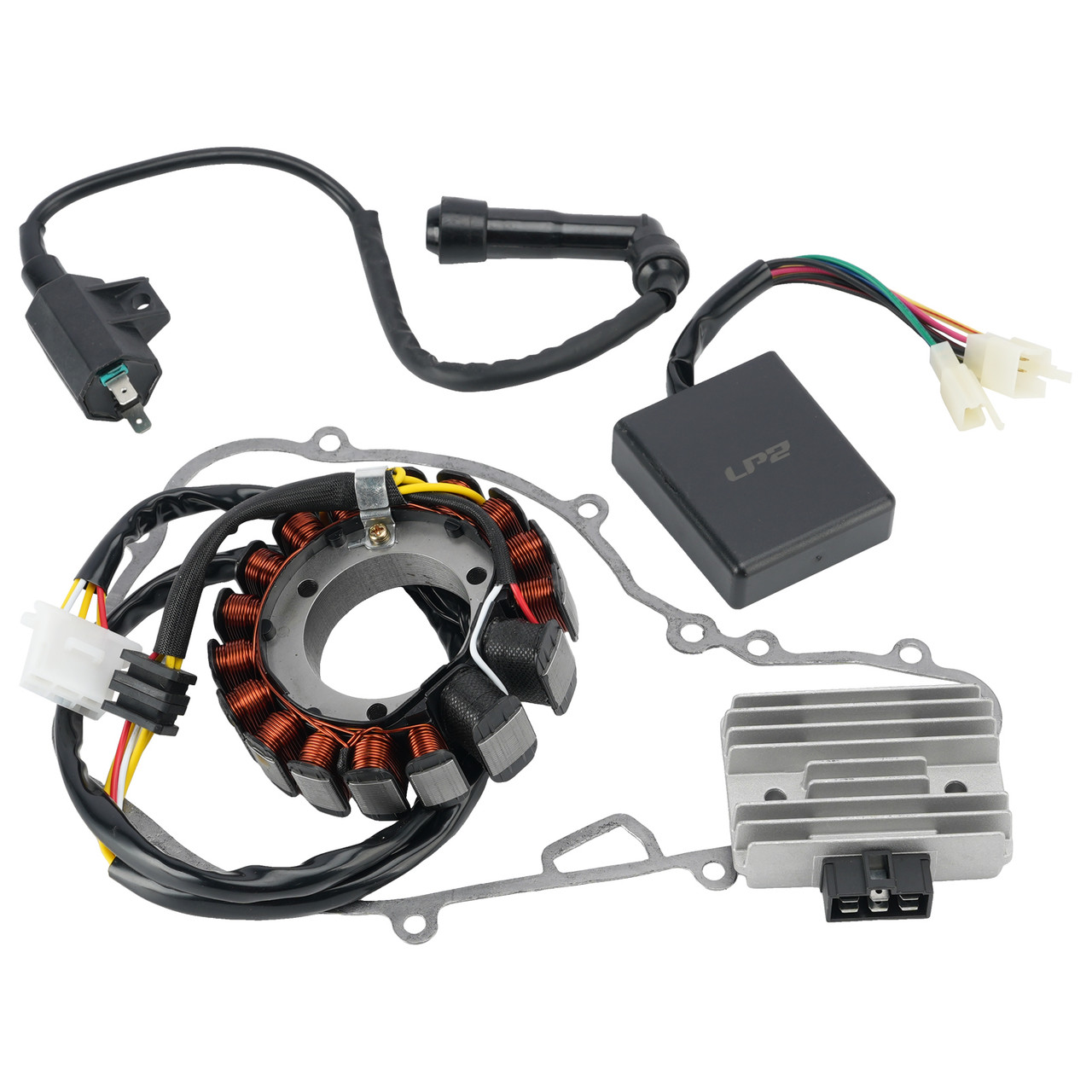CDI Box Ignition Coil Stator Regulator Gasket Set For Kawasaki KLR650 1987-2007