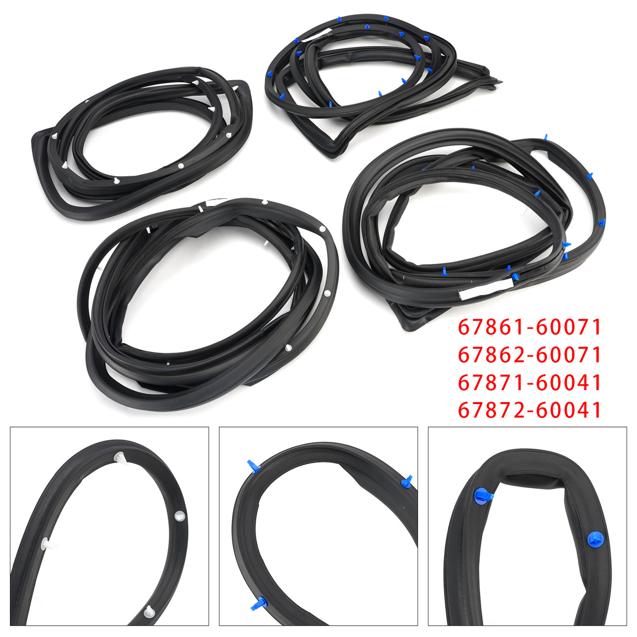 4Pcs Door Weatherstrip For Toyota Land Cruiser Fj80 Fzj80 Hzj81 Hdj80 1990-1998