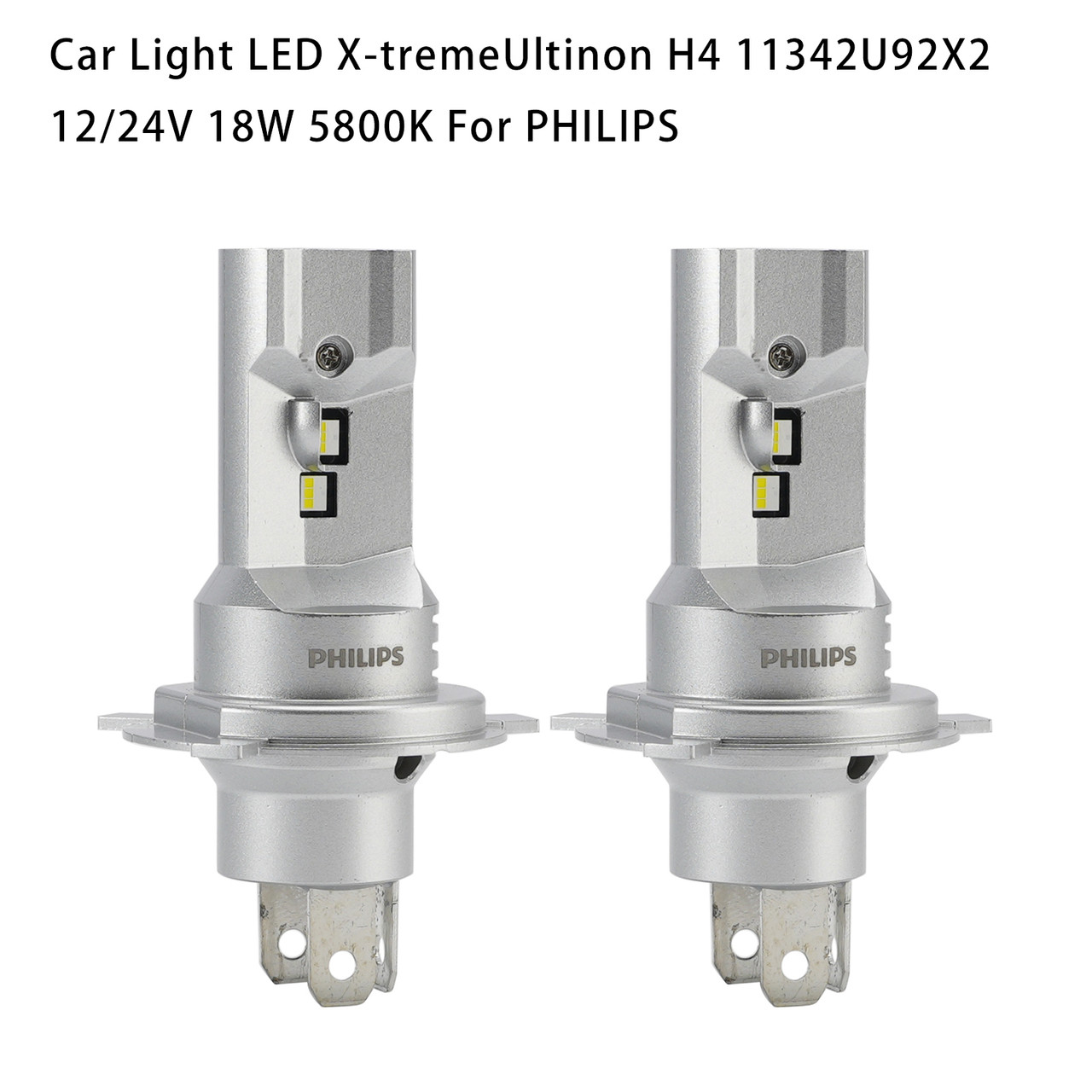 Car Light LED X-tremeUltinon H4 11342U92X2 12/24V 18W 5800K For PHILIPS