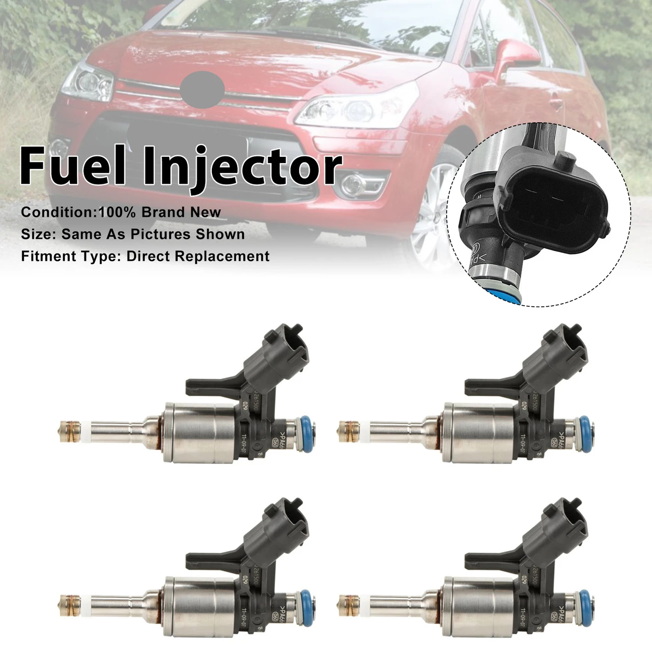 4Pcs Fuel Injector For Peugeot 207 2006-2013 308 CC 2009-2014 0261500029