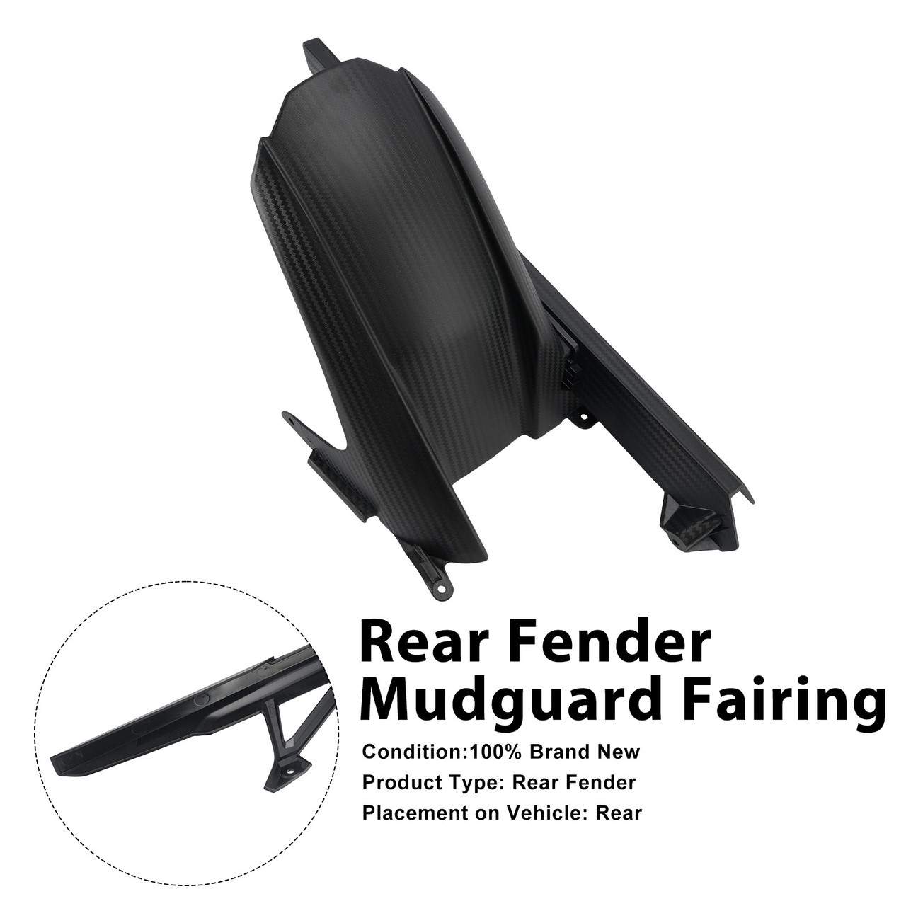 Rear Fender Mudguard Fairing For BMW S1000RR 2019-2026 Black