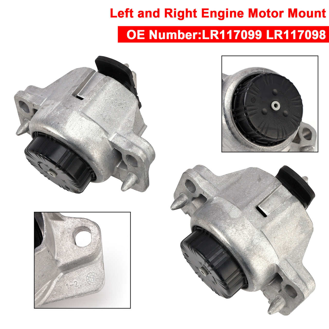 Left and Right Engine Motor Mount LR117099 LR117098 For Range Rover Velar 2.0 Turbo