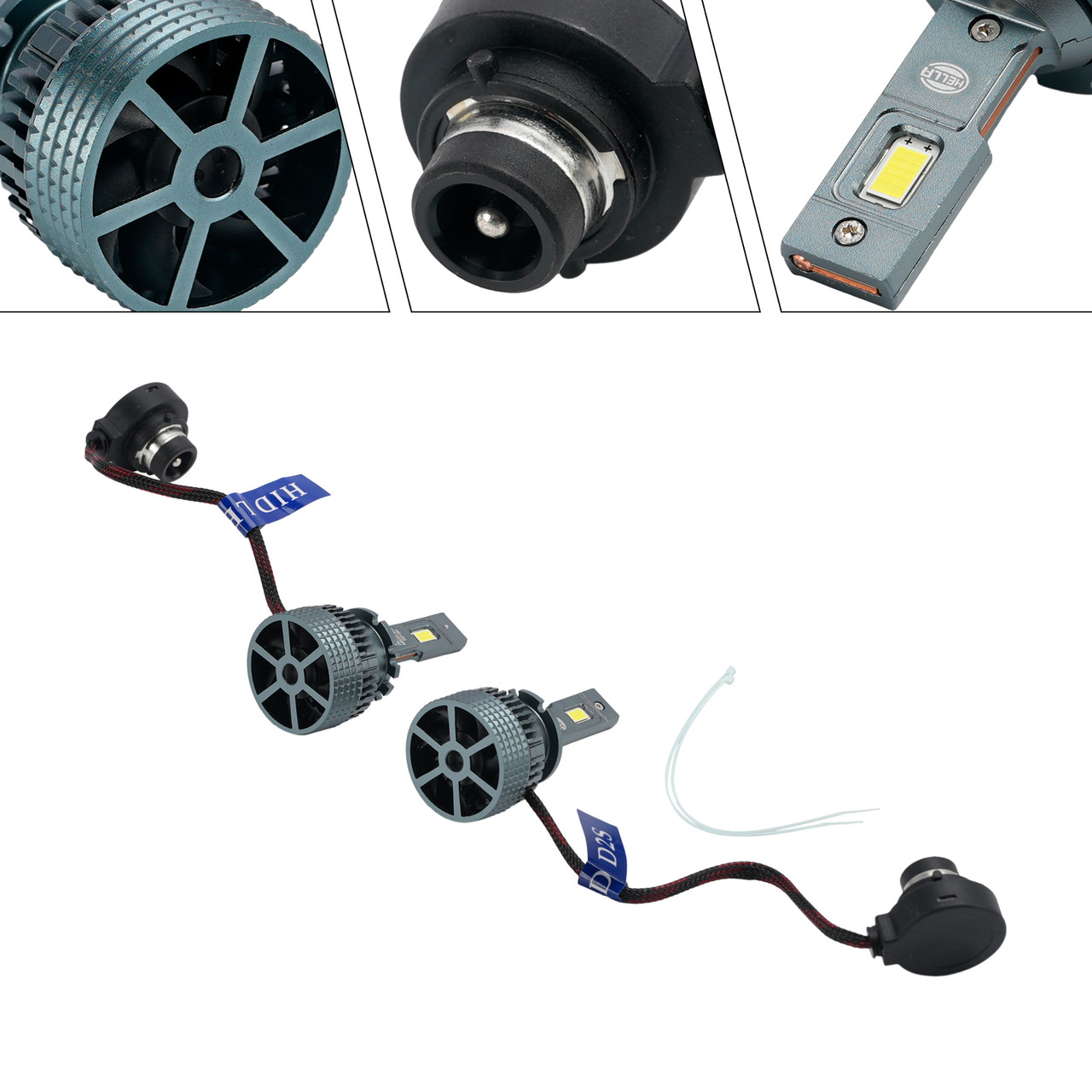 LED Headlight Bulb Kit High Low Beam Lamp D2S 12V 35W 6500K For HELLA