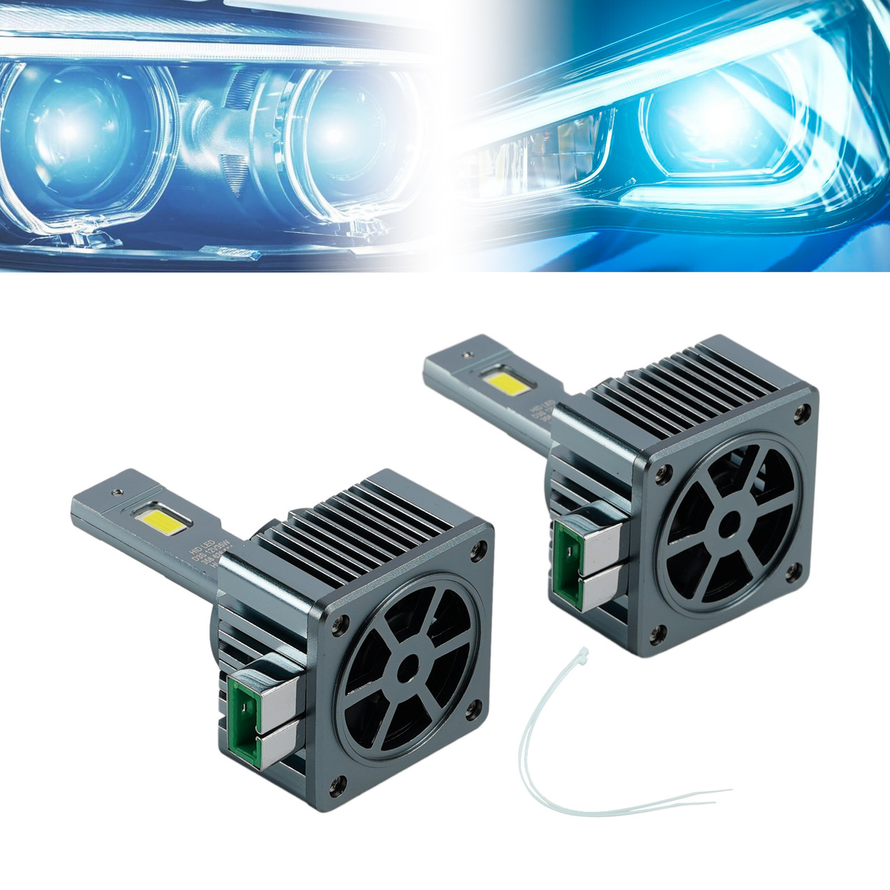 LED Headlight Bulb Kit High Low Beam Lamp D3S 12V 35W 6500K For HELLA