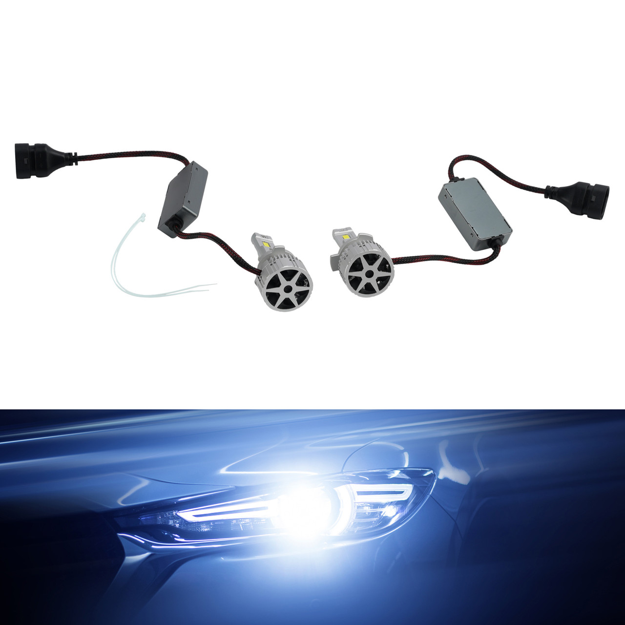 LED Headlight Bulb Kit High Low Beam Lamp HIR2 9012 12V 75W 6500K For HELLA
