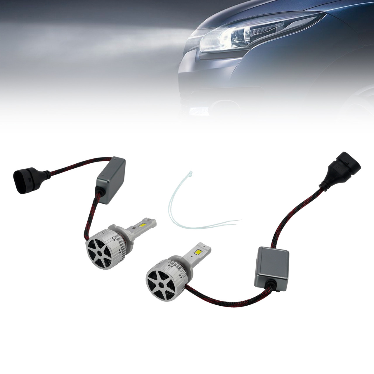 LED Headlight Bulb Kit Hi/Low Beam Lamp HB3/4 9005 9006 12V 75W 6500K For HELLA
