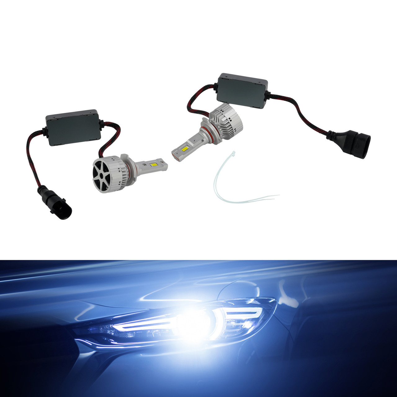 LED Headlight Bulb Kit Hi/Low Beam Lamp HB3/4 9005 9006 12V 75W 6500K For HELLA