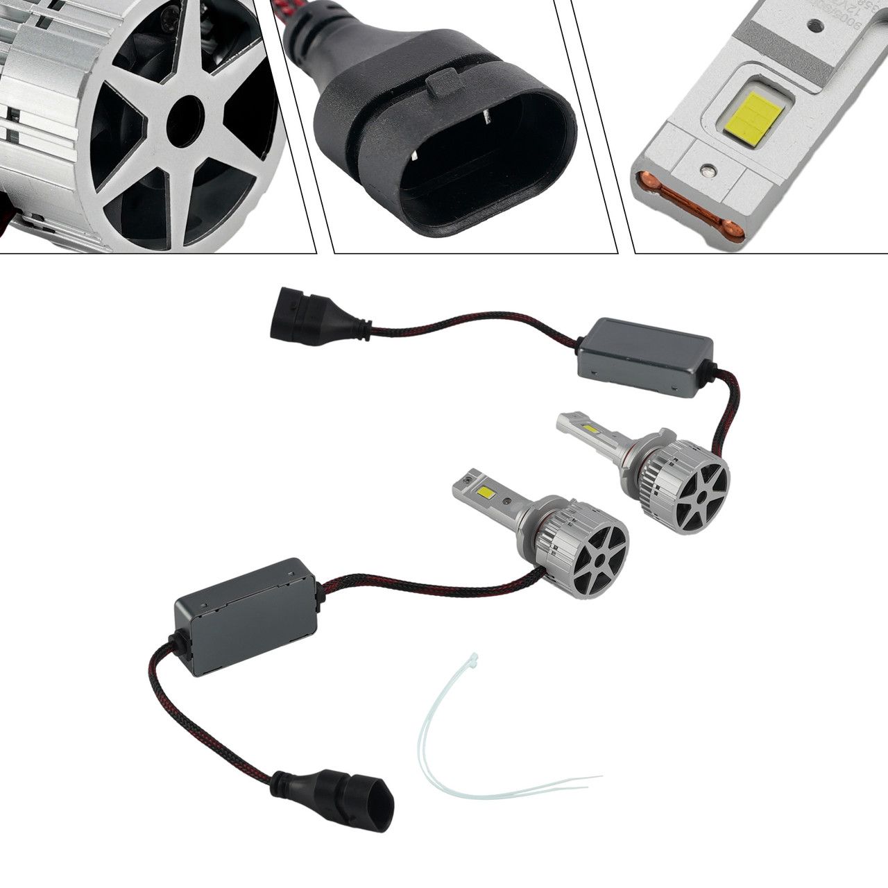 LED Headlight Bulb Kit Hi/Low Beam Lamp HB3/4 9005 9006 12V 75W 6500K For HELLA