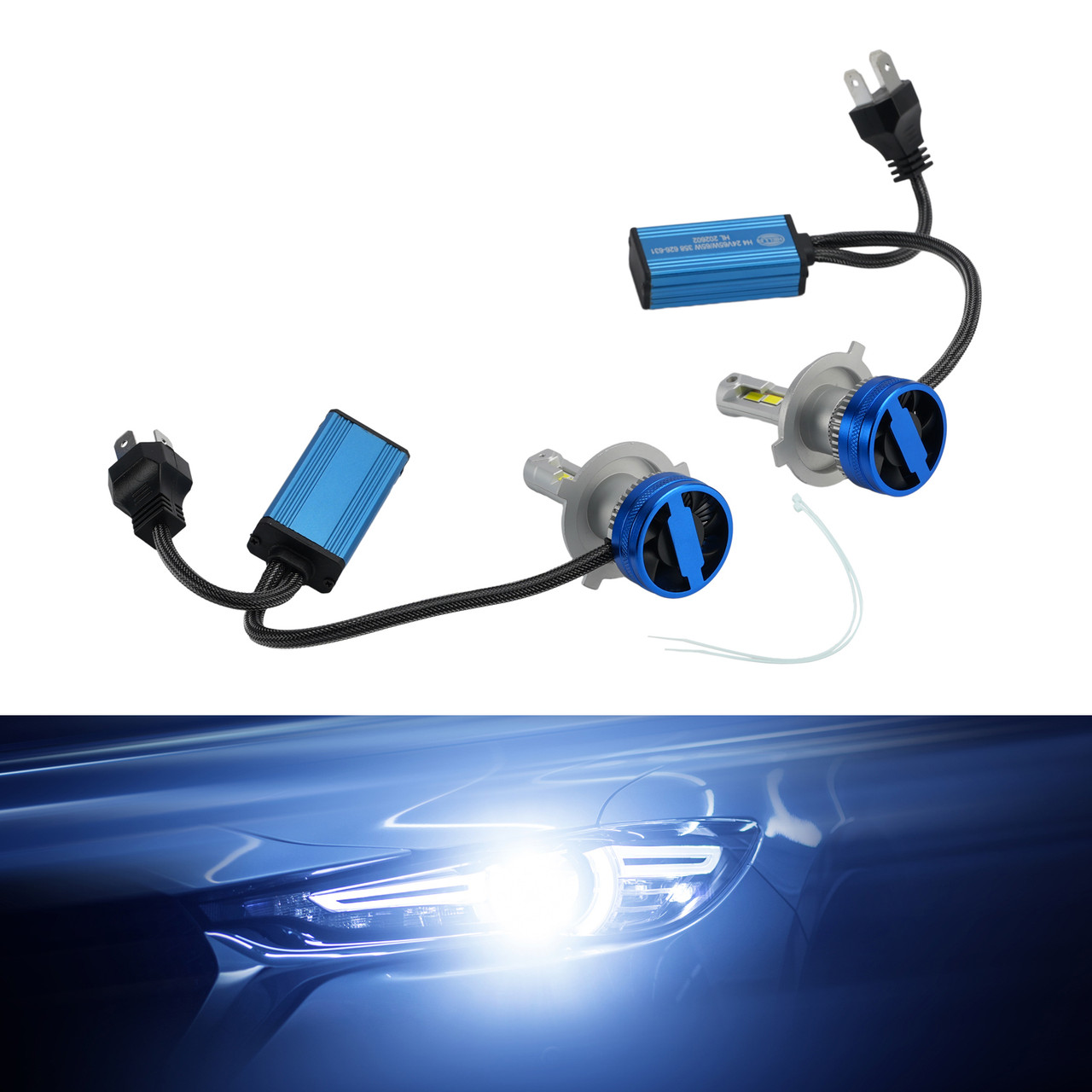 LED Headlight Bulb Kit High Low Beam Lamp H4 24V 65W 6500K For HELLA