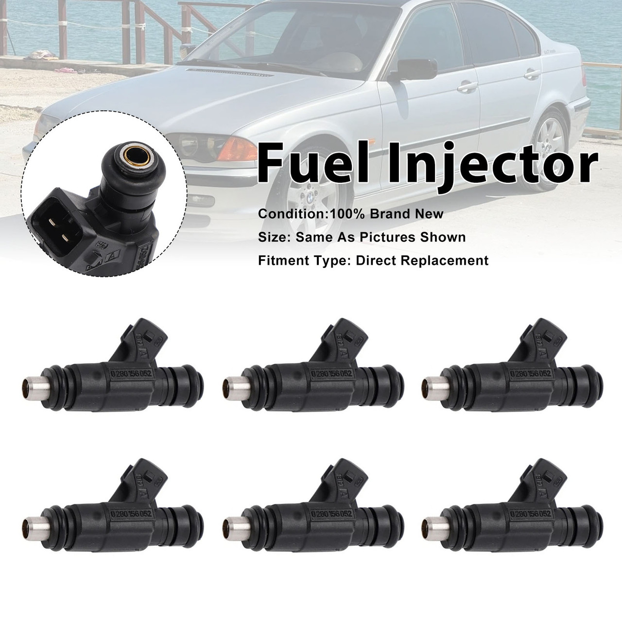 6Pcs Fuel Injector For BMW 3 Series M3 2000-2006 Z3 2001-2003 0280156052
