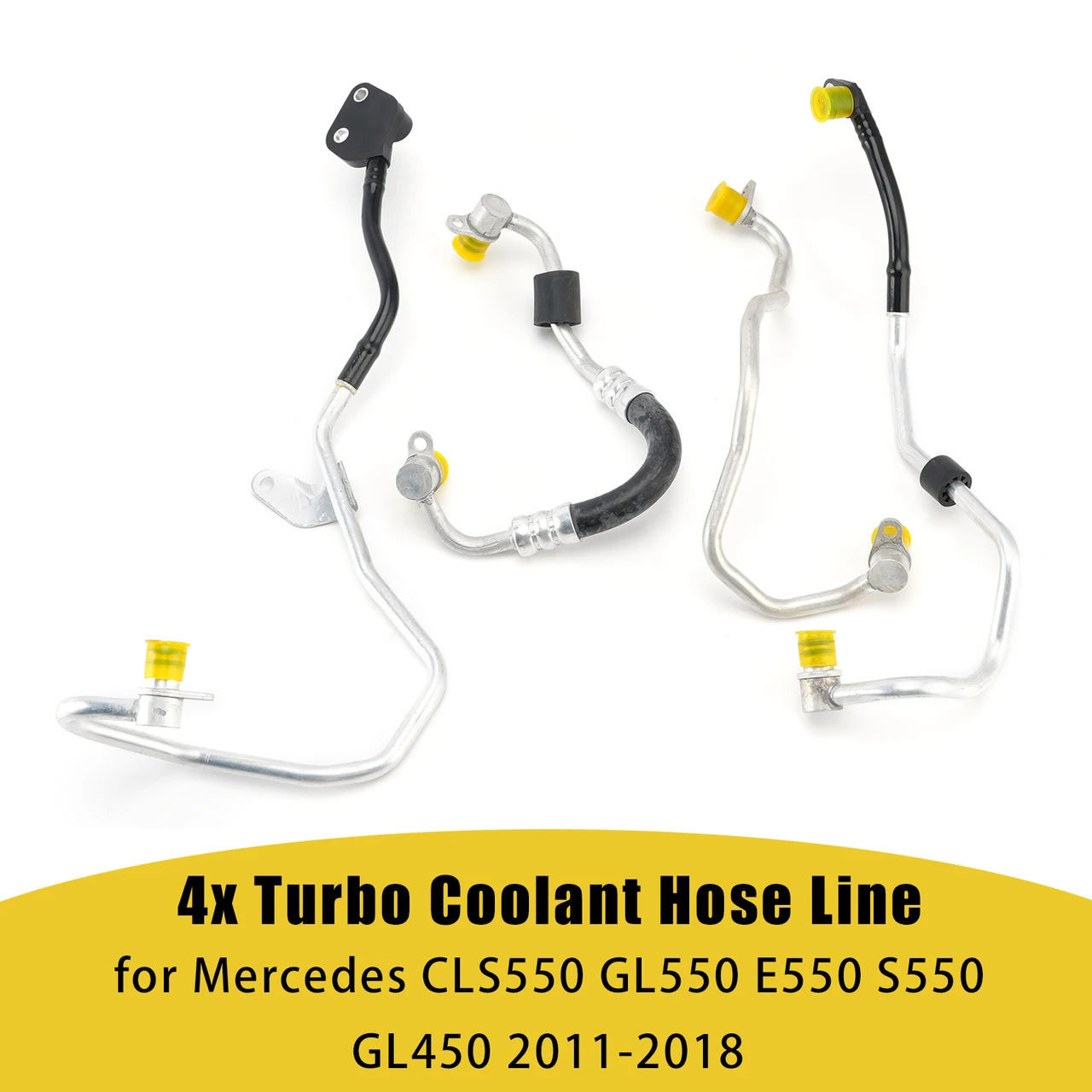 4x Turbo Coolant Hose Line for Mercedes CLS550 GL550 E550 S550 GL450 2011-2018