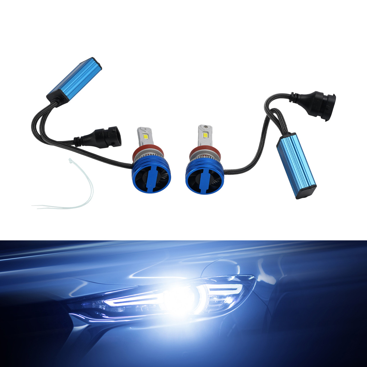 LED Headlight Bulb Kit High Low Beam Lamp H11 24V 65W 6500K For HELLA