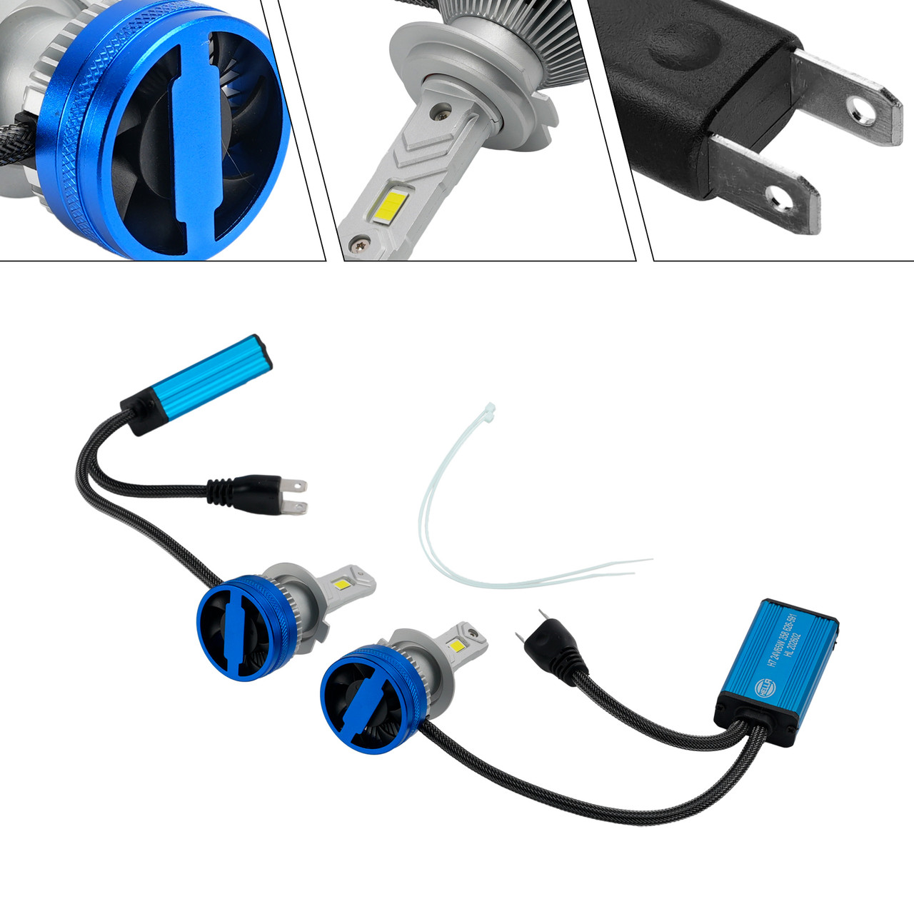 LED Headlight Bulb Kit High Low Beam Lamp H7 24V 65W 6500K For HELLA