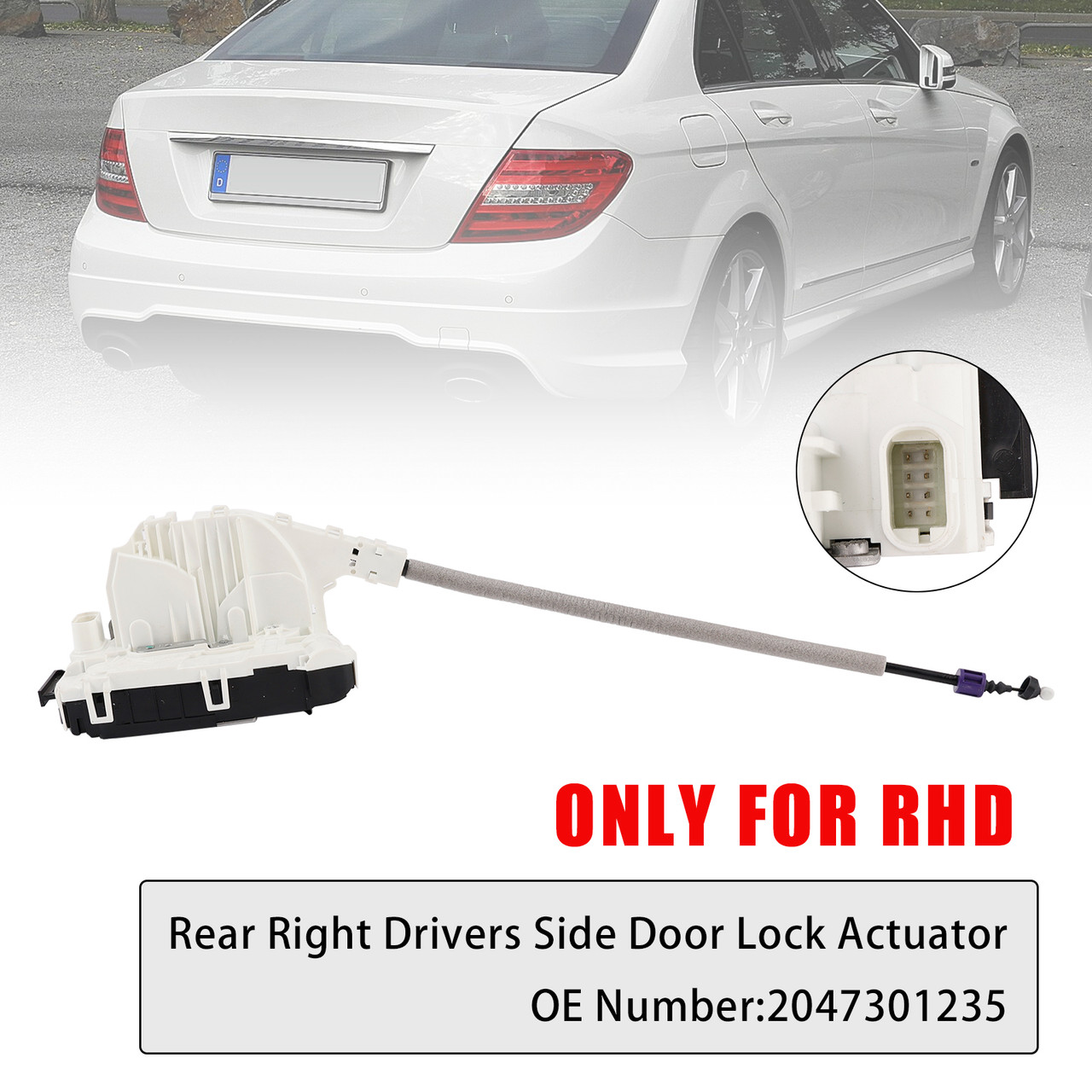 Rear Right Drivers Side Door Lock Actuator 2047301235 For Benz W204 2007-2011