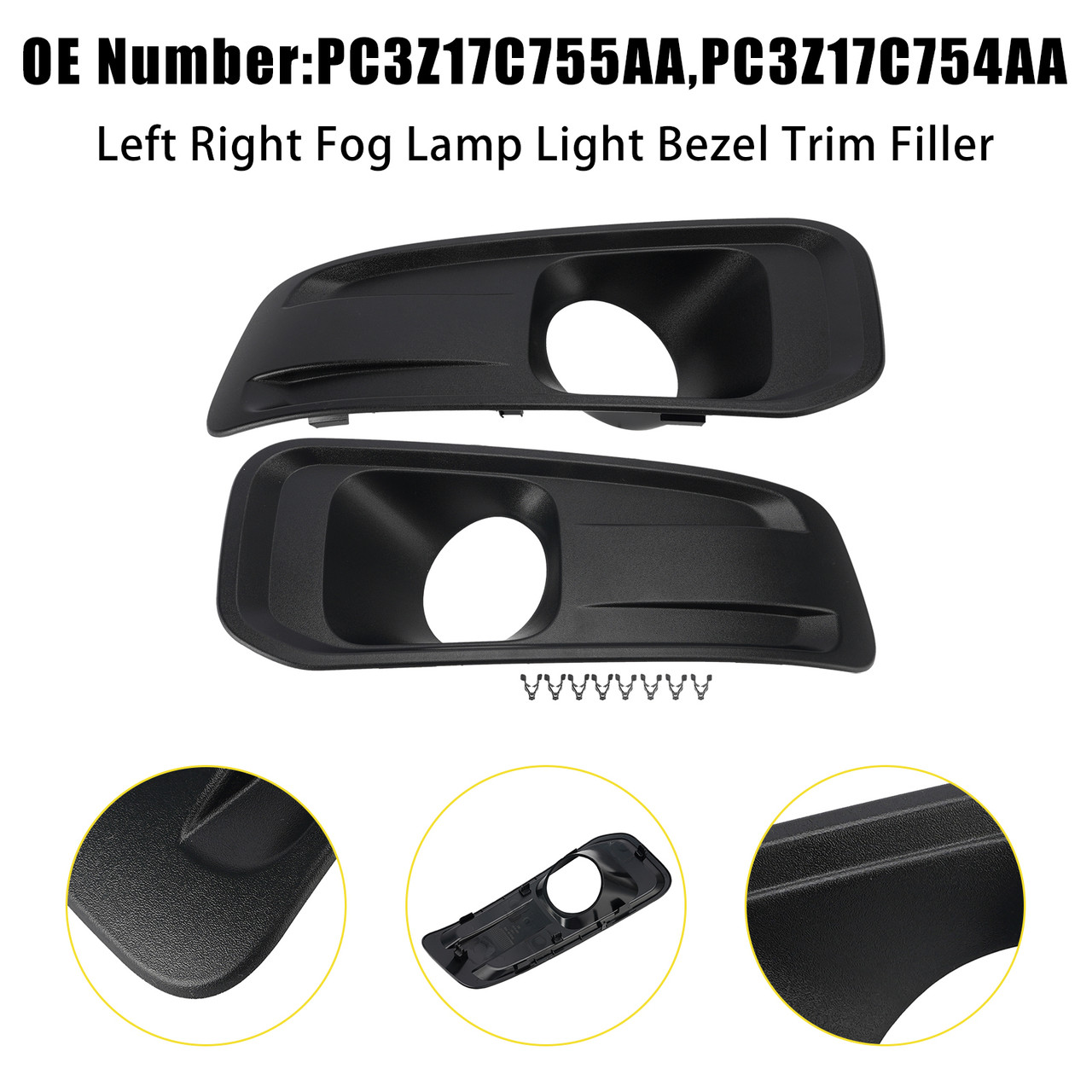 Left Right Fog Lamp Light Bezel Trim Filler For Ford F250/350/450/550 2023-2025
