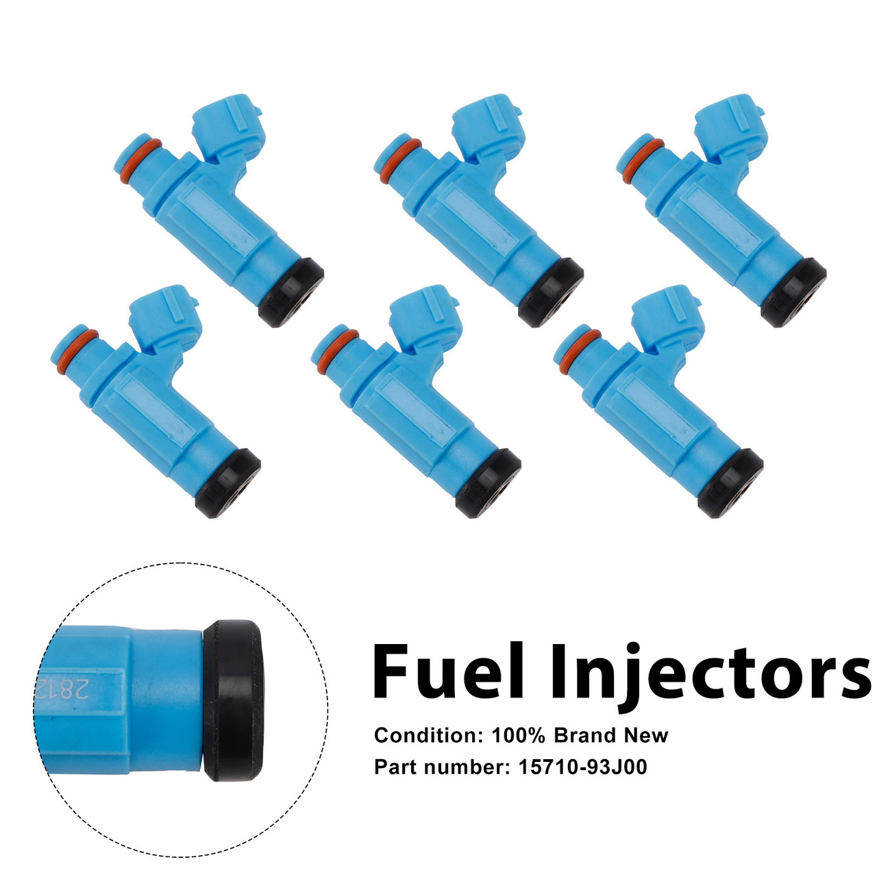 6PC Fuel Injectors 15710-93J00 For Suzuki Outboard 200HP 225HP 250HP