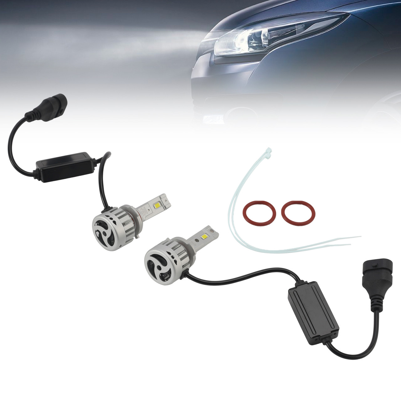 LED Headlight Bulb Kit High Low HB3/4 9005 9006 12V 55W 6500K 4000LM For HELLA