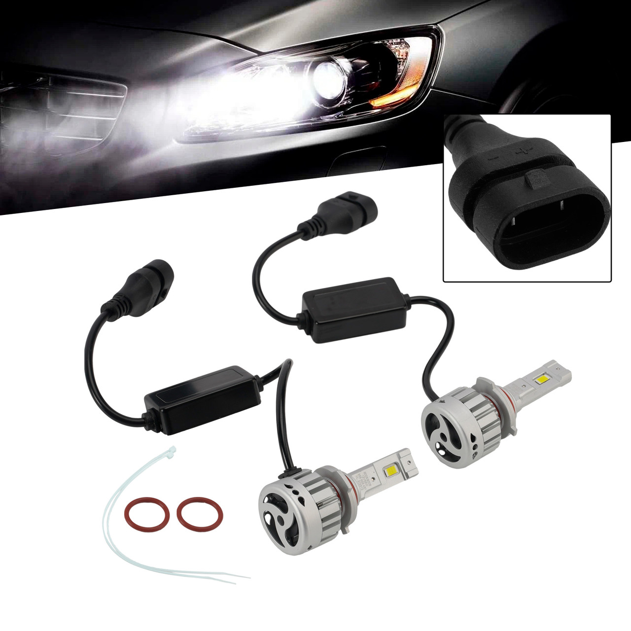 LED Headlight Bulb Kit High Low HB3/4 9005 9006 12V 55W 6500K 4000LM For HELLA