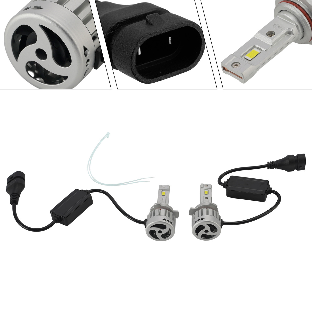 LED Headlight Bulb Kit High Low Beam HIR2 9012 12V 55W 6500K 4000LM For HELLA