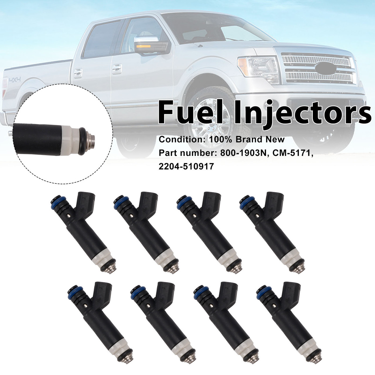 8PC CM-5171 Fuel Injectors 800-1903N For Mercury Mountaineer Ford Explorer