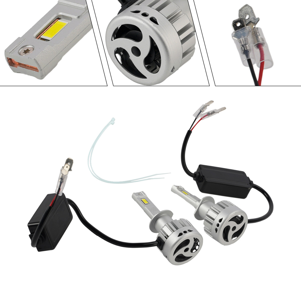 LED Headlight Bulb Kit High Low Beam Lamp H1 12V 55W 6500K 4000LM For HELLA