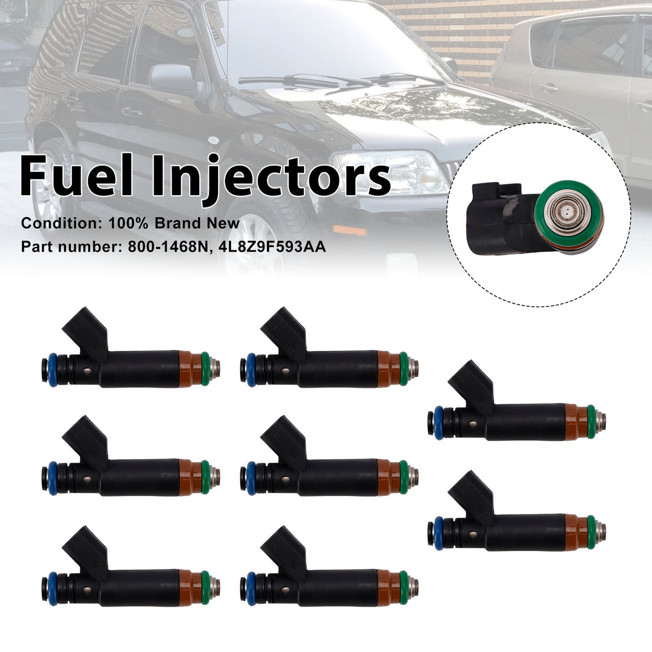 8PC 800-1468N Fuel Injectors 4L8Z9F593AA For Mercury Mariner Ford Explorer