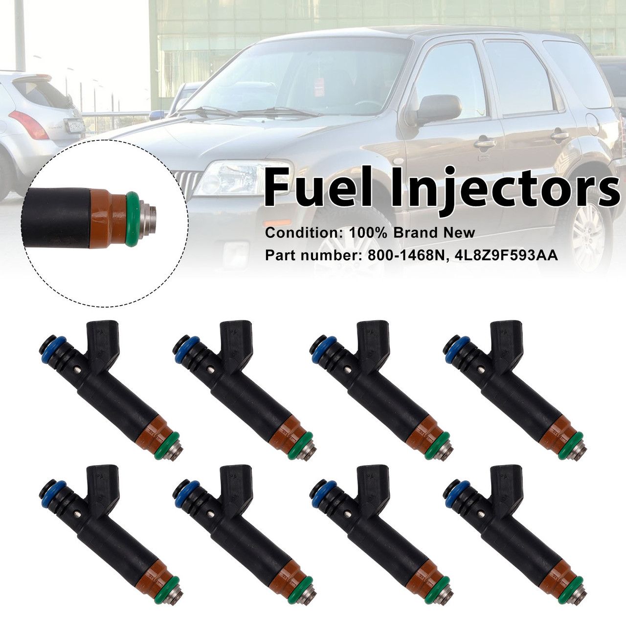 8PC 800-1468N Fuel Injectors 4L8Z9F593AA For Mercury Mariner Ford Explorer