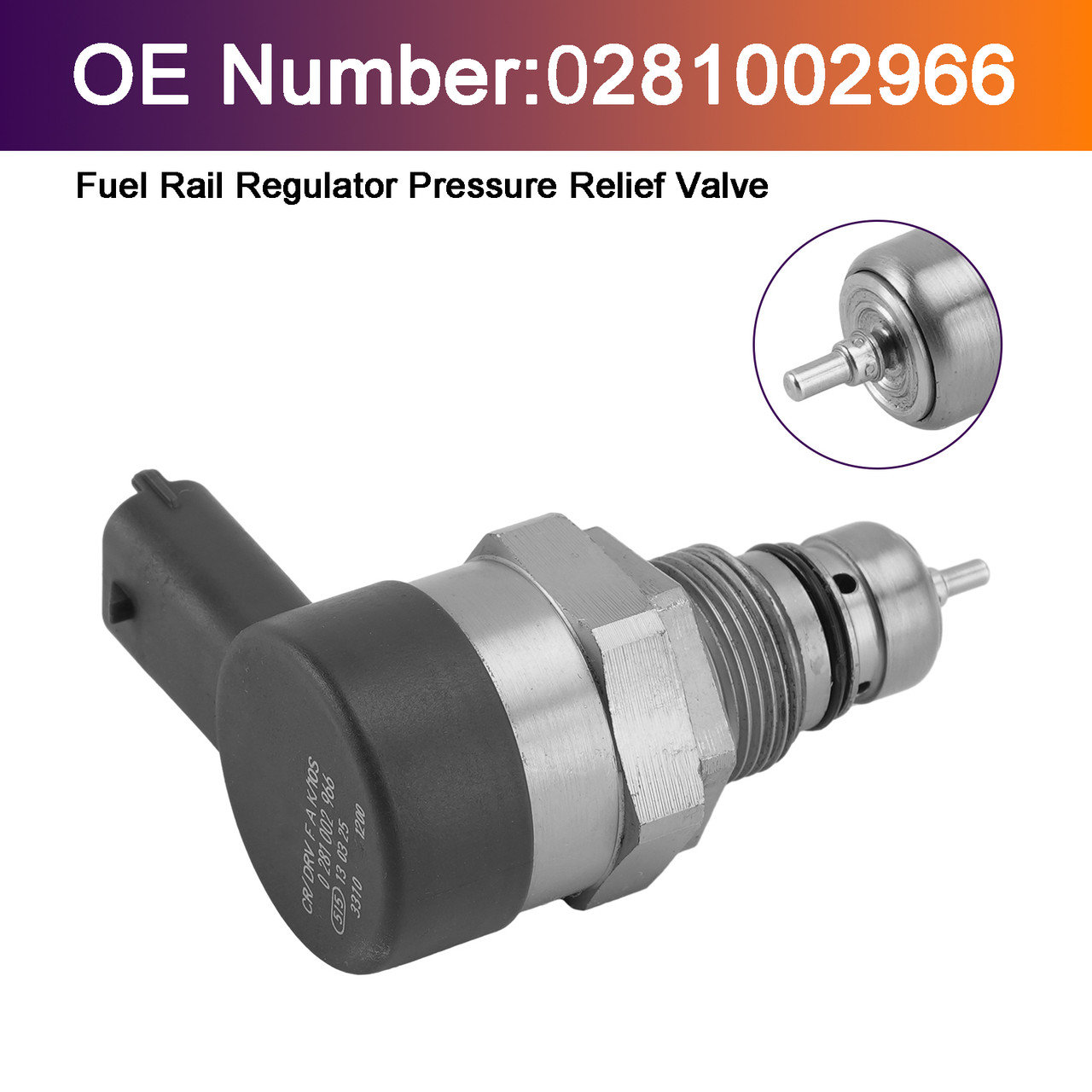 Fuel Rail Regulator Pressure Relief Valve 0281002966 For Honda 1.6 2.2 I-DTEC