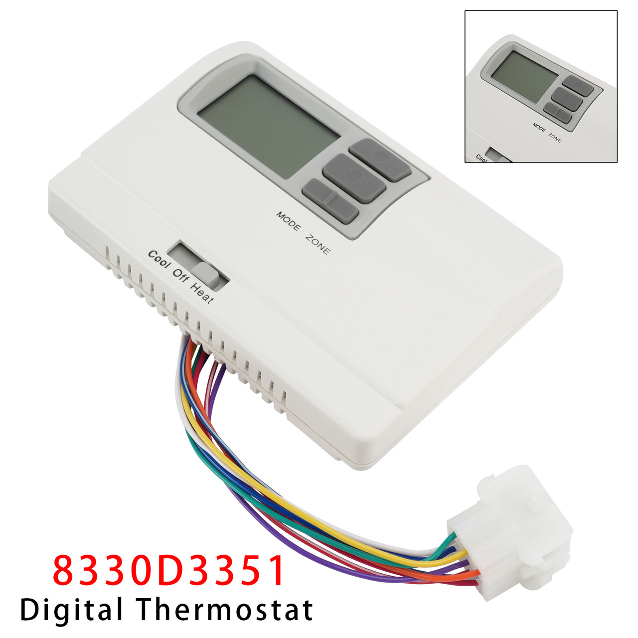 8330D3351 Digital Thermostat Rv Thermostat Heat/Cool WallMount White For Coleman