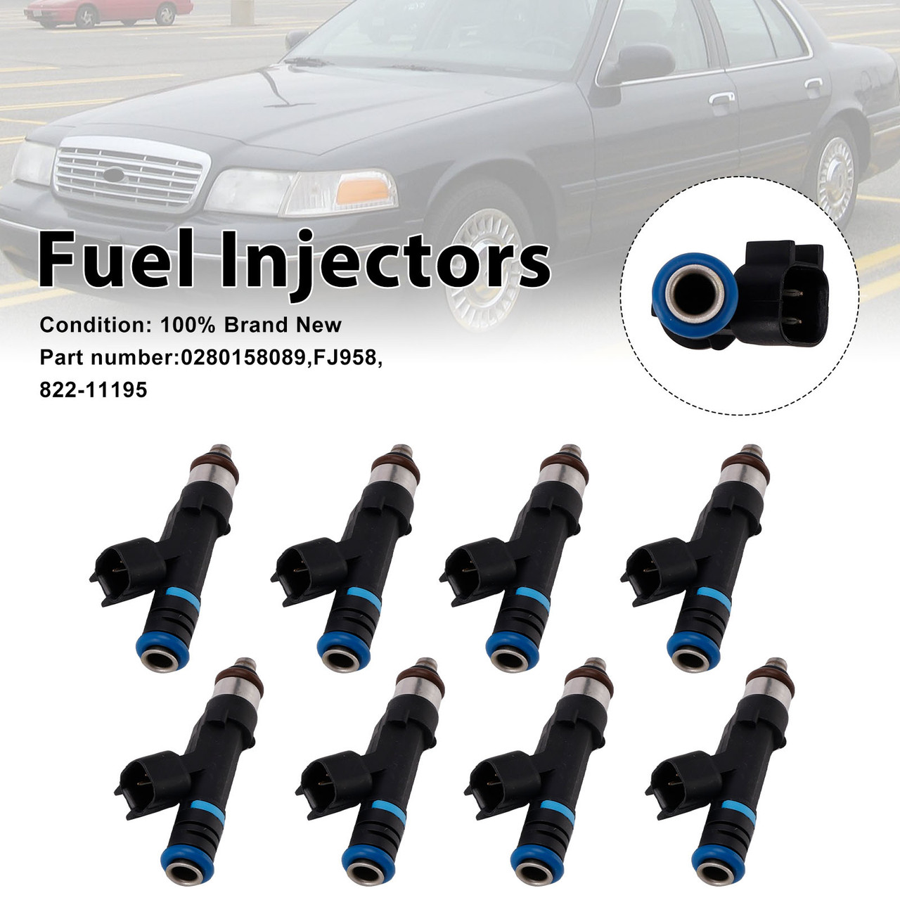 8PC 822-11195 Fuel Injectors 0280158089 For Mercury Grand Marquis Ford Lincoln