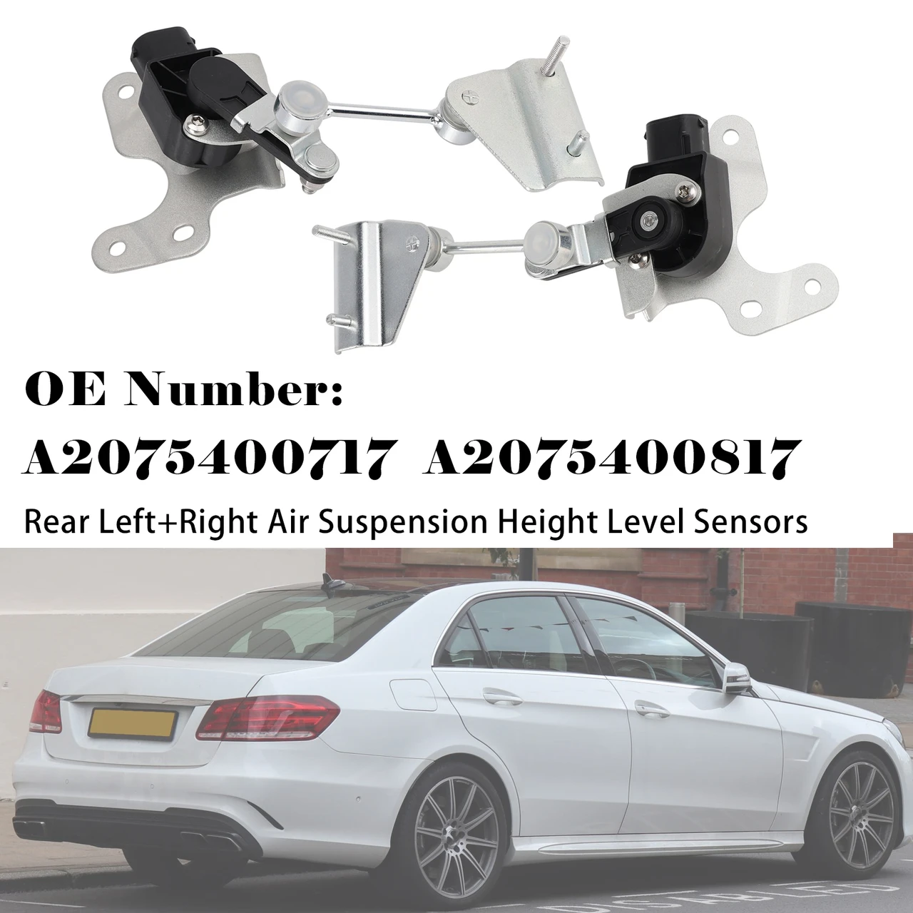 Rear Left+Right Air Suspension Height Level Sensors For Mercedes W212 S212 A207 C207