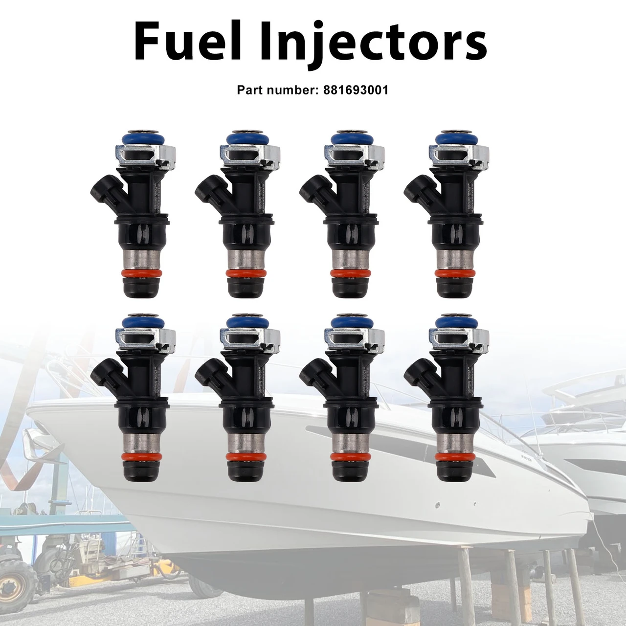 8PC 881693001 Fuel Injectors For MERCRUISER 8.1L 496 CID V8 GM Engines