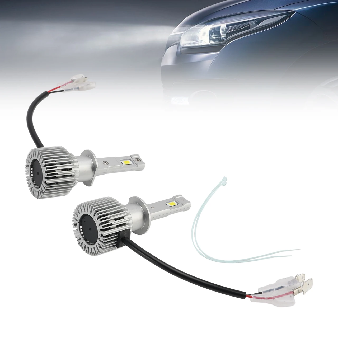 LED Headlight Bulb Kit High Low Beam Lamp H1 12V 35W 6500K 2500LM For HELLA