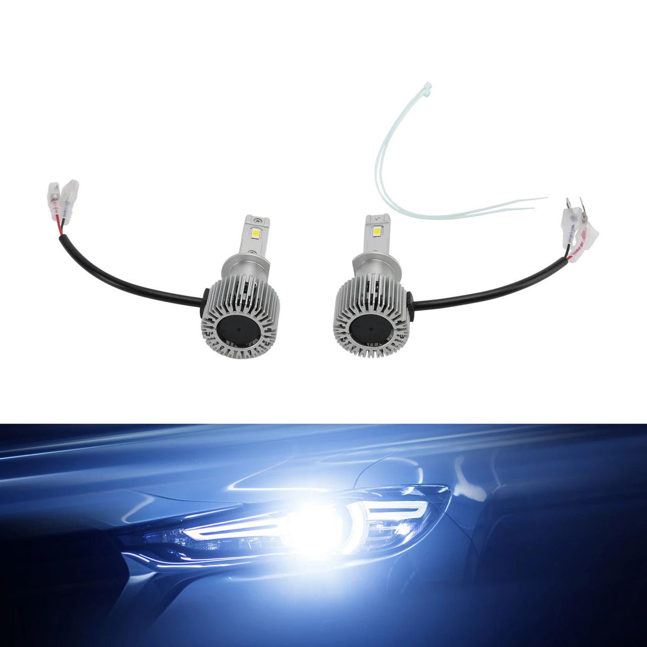 LED Headlight Bulb Kit High Low Beam Lamp H1 12V 35W 6500K 2500LM For HELLA