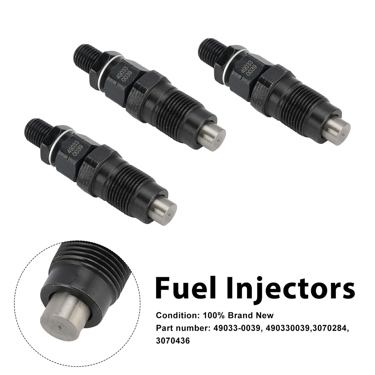 3PC 49033-0039 Fuel Injectors 3070284 3070436 For Kawasaki KAF1000 Polaris UTV