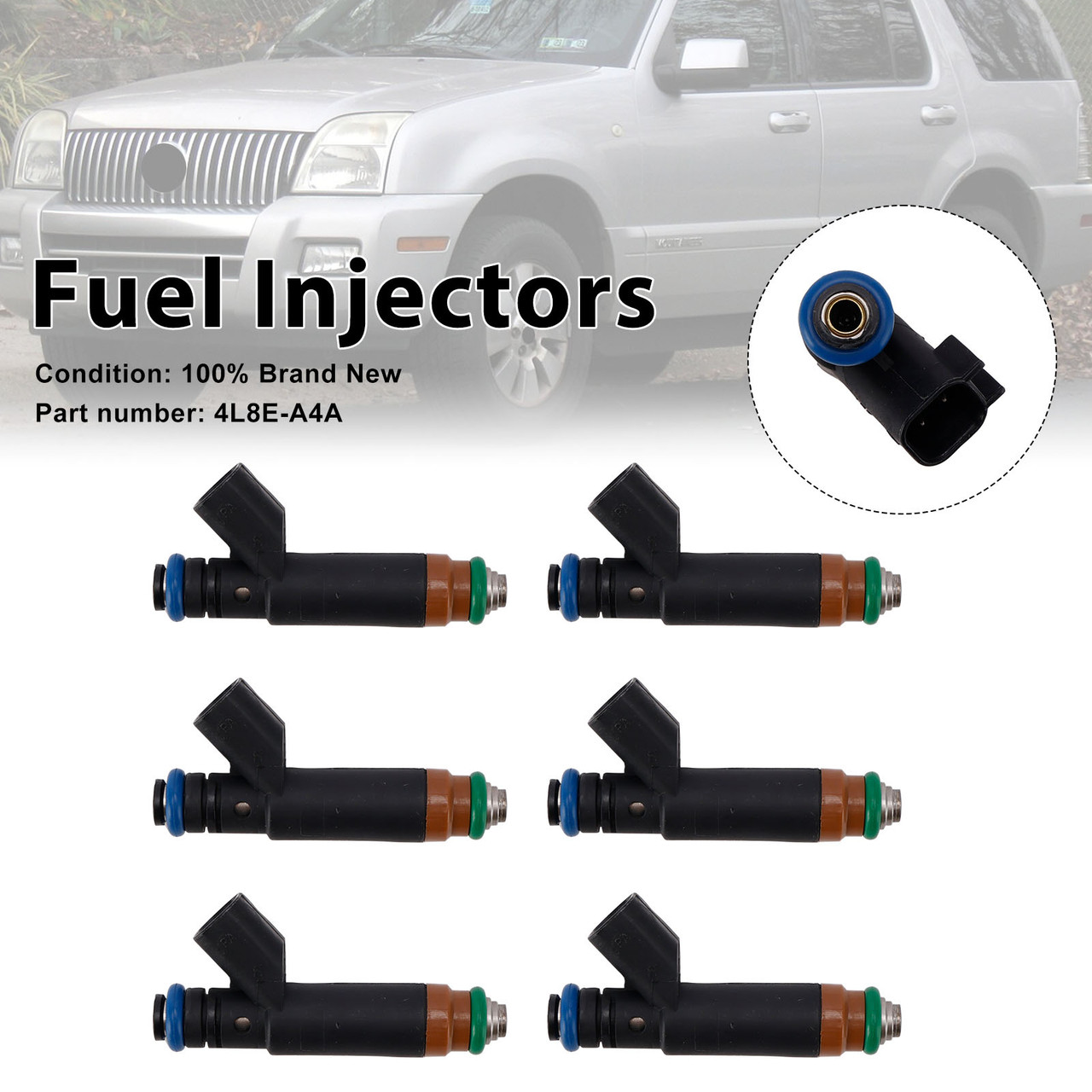 6PC 4L8E-A4A Fuel Injectors For Mercury Mariner Ford Taurus Explorer