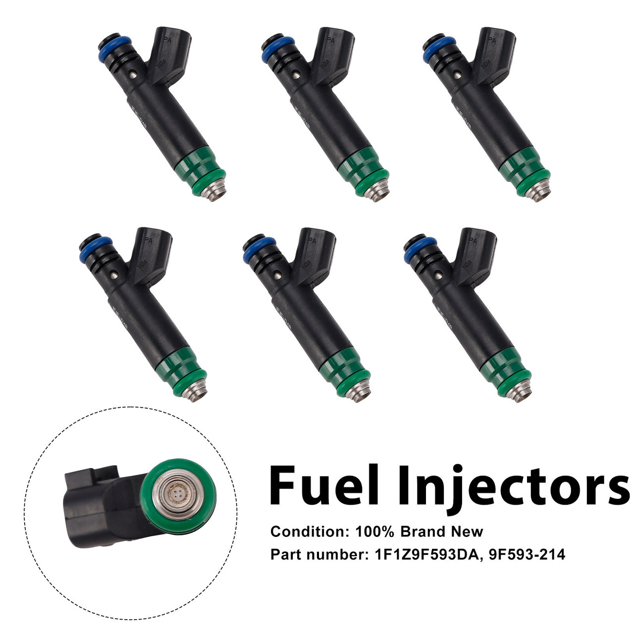 6PC 1F1Z9F593DA Fuel Injectors 9F593-214 For Mercury Monterey Ford Freestar