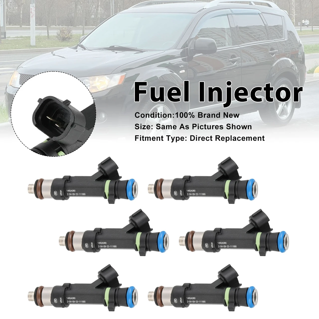 6Pcs Fuel Injector For Mitsubishi Outlander 3.0L V6 2007-2013 1465A080