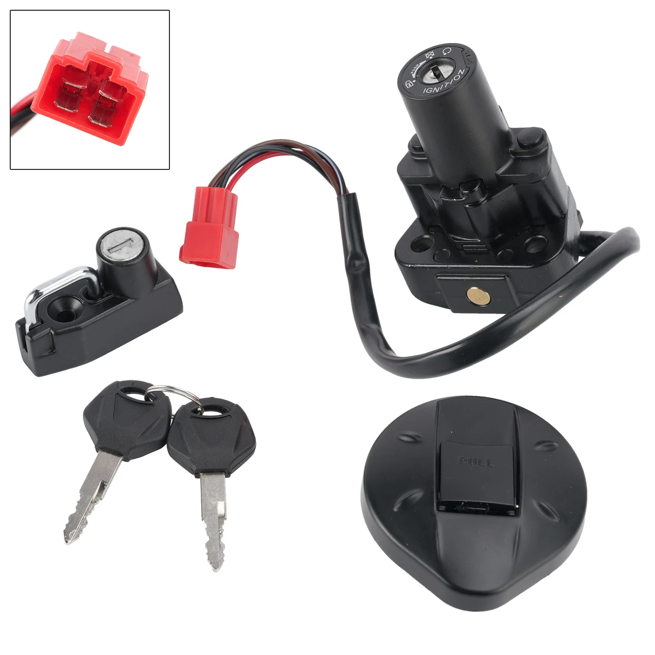 4-Wire Ignition Switch Fuel Cap Helmet Lock Set For Yamaha XT 250 X Serow 05-17